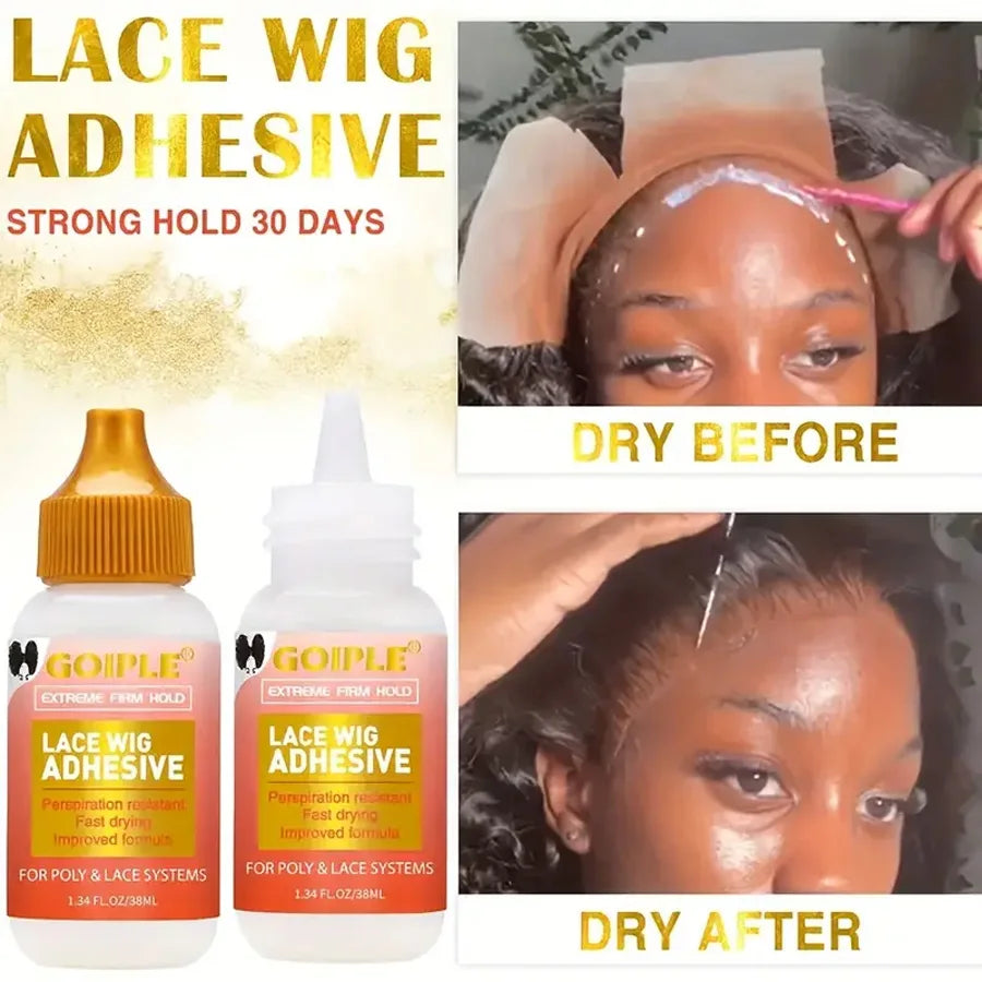 Lace Wig Bonding Spray Melting Spray and Glue for Wigs Bonding Liquid Remover Hair Styling Wax Flyaway Edge Control Gel Wax Kit